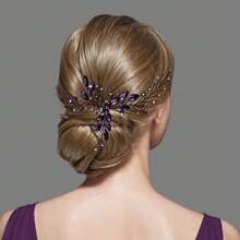 Phụ kiện trang trí tóc thủ công truyền thống Trung Quốc màu tím dành cho phụ nữ - Màu tím - Xem 2