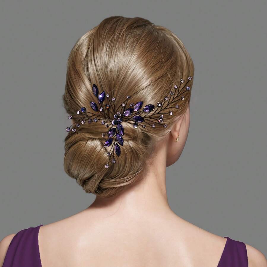 Phụ kiện trang trí tóc thủ công truyền thống Trung Quốc màu tím dành cho phụ nữ