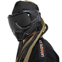 1 件户外骑行防风面罩，PC 镜片，全脸面罩，适合户外骑行、运动、角色扮演 - 黑色 - 查看 2