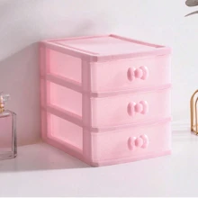 3-Tier Pink Plastic Desk Storage Organizer Box With Drawers - Pink Room Decor, Waterproof, Rectangular File And Jewelry Storage Box, Suitable For Office, School And Home Stationery, Office Supplies And Accessories Back To School