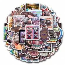 50 张/包时尚河马涂鸦贴纸，适用于装饰滑板、电脑、水瓶、头盔、桌子、手机壳、礼品盒、信封、DIY 创意贴纸和贴花 - 彩色 - 查看 2