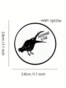 1 件黑色幽默鸟一切都很好设计印花别针定制新款时尚胸针配饰男女万圣节礼物 - XZ8296 - 查看 3