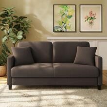Teddy Velvet Sofa Modern Couch Love Seat Settee Room Apartment Office Couch - 65寸棕色 - 查看 5