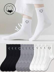 3/6/9 Pairs Women Cotton Ankle Socks, Gray, White, Black, Cute, Suitable For Autumn, Winter, Spring, Summer, Breathable Mesh Details, Moisture-Wicking, Soft And Smooth, Suitable For Various Occasions Like Festivals, Sports, Casual, Business, All Seasons, Random Color Combinations