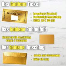 1 包刮刮礼品卡，带信封和贴纸 - 生日、浪漫爱情、结婚纪念日的惊喜礼物 - 表达您的愿望，适合儿子、女儿、情侣、他或她 - 金色 - 查看 5