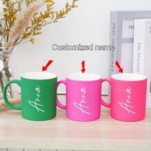 G MUGS 3 件，个性化定制名字定制牛奶咖啡杯，11 盎司/320 毫升陶瓷咖啡杯，水杯，夏季冬季饮具，生日礼物，节日礼物，家庭，同事，领导，妻子，姐妹，有趣的礼物，独特的情人节礼物，茶杯，派对 - 多色 - 查看 13