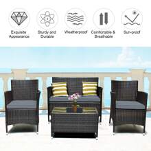 Outdoor Table & Chair Sets - Grey - View 2