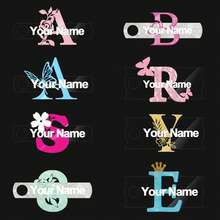 1 件 40 盎司玻璃杯汽车杯定制名牌。个性化名牌，带有从 A 到 Z 的 26 个字母。玻璃杯吸管盖配件。定制盖子名牌。手工礼品。万圣节和圣诞节送给家人、朋友和爱人的礼物 - 圖案6 - 查看 5