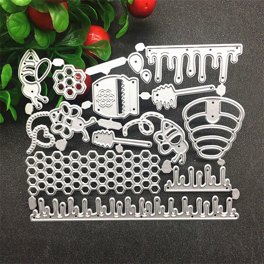 DIY Christmas Style Metal Carbon Steel Knife Mould Set, Craft Paper
