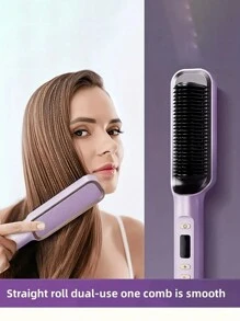 [European/US Standard] Electric Hair Straightener Brush, Flat Iron Tool, Creates Perfect And Smooth Hair Styling, Hair Styling Tool, Hair Styling Products And Accessories, Hairstylist Salon Beauty Travel Essential - EU C Type Plug(220-240V) - View 10