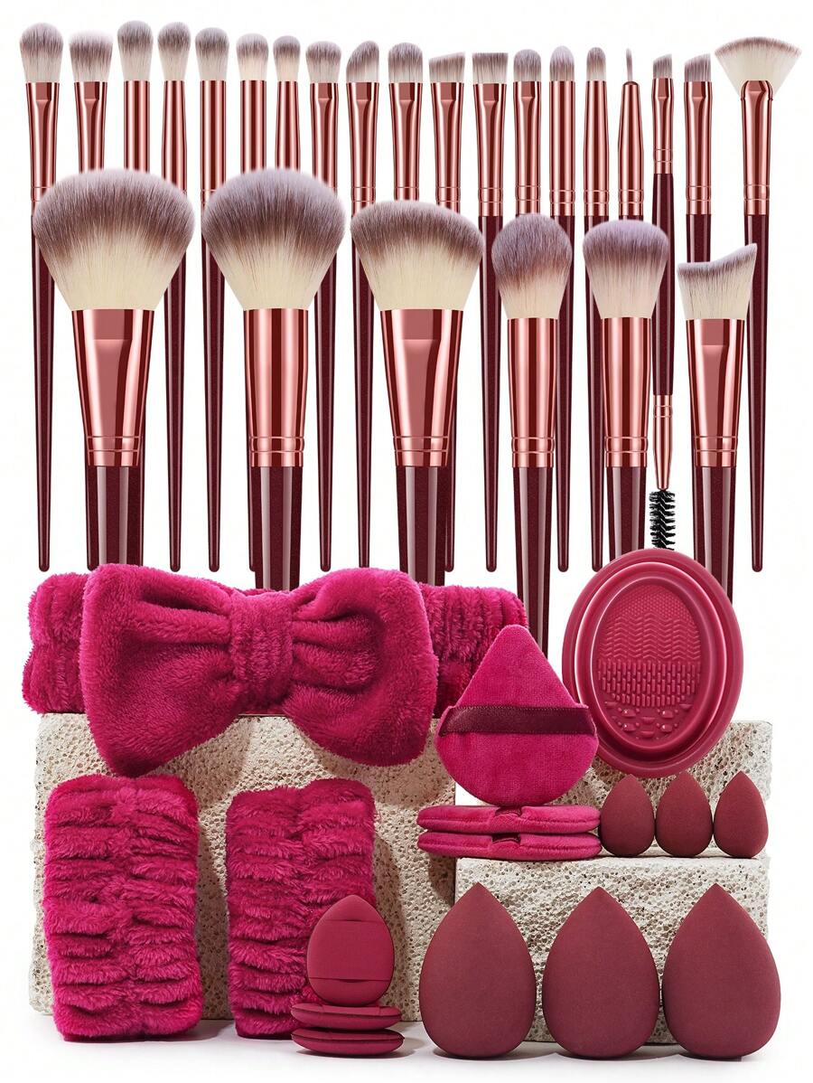 41/36/31/25/12/4件套化妆刷套装，共25支刷子：散粉刷、腮红刷、高光刷、眼影刷、睫毛刷、眼线刷、轮廓刷、各种眼影刷、细节刷；3个化妆海绵；3个散粉三角海绵；3个迷你化妆海绵；1个发带；2个腕带；化妆刷套装；化妆刷套装；化妆刷套装；全套化妆刷；化妆刷套装；全套化妆工具；化妆刷套装；化妆礼盒套装