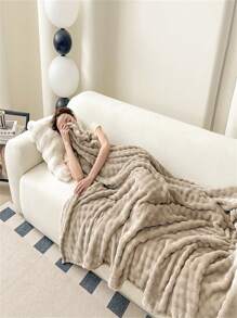 1 件仿兔毛绒毯，蓬松，牛奶羊绒，法兰绒毯，办公室午睡毯，休闲毯，沙发毯，万圣节蓬松毯，仿羊毛毯