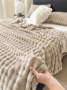 1 件仿兔毛绒毯，蓬松，牛奶羊绒，法兰绒毯，办公室午睡毯，休闲毯，沙发毯，万圣节蓬松毯，仿羊毛毯