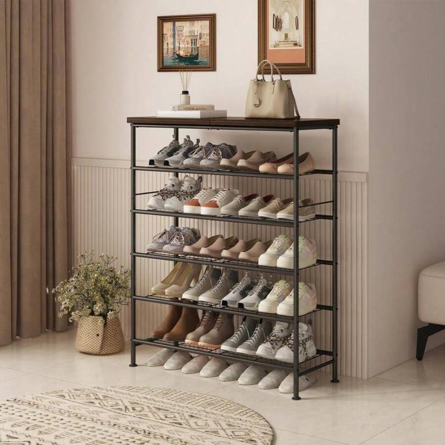 Shoe Rack Organizer 4 Tier 5 Tier 6 Tier Metal Organizer Shelf With