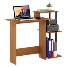 HOMLUX Efficient Laptop Desk, Tablet Computer Desk, Computer Table, Mesa De Computadora, Desk Set For Studying, Solid Wood Desk, Student Table, Home Office Desk, Study Table, Home Office Table, Small Table For Bedroom - Light Cherry/Black - View 5