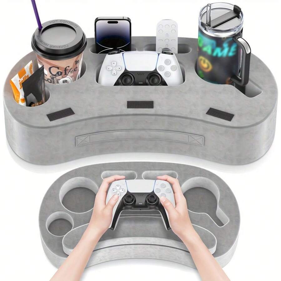 Multifunctional Game Controller Stand With Cup Holder, Snack Tray And