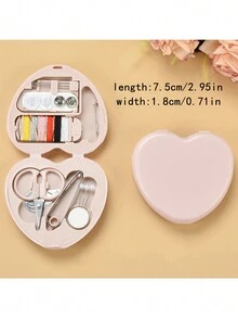 1 bộ dụng cụ may vá mini hình trái tim, vật dụng thiết yếu đa năng trong gia đình, bộ dụng cụ di động, có thể đặt trong ký túc xá sinh viên, hộp đựng đồ may vá thủ công - Nhiều màu - Xem 5