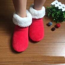 Fluffy Slippers Christmas Winter Floor Shoes Indoor Home Fur Plush Anti Skid Non Slip Soft Warm Female Boots 2024 New - 象牙 - 查看 10