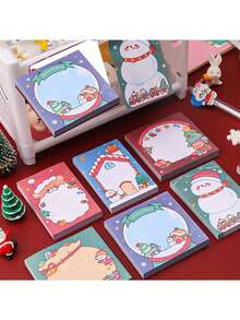 1set/1pc Random Santa Claus Memo Pad - Student Learning & Office - Festive Design, Durable & Creative Notes