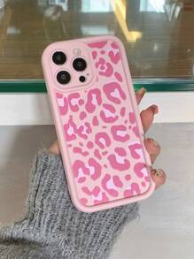 Apple Animal Pink Leopard Transparent Electroplated Frame Shockproof Phone Case + Charger Protector Compatible With IPhone Waterproof Anti-Fall Scratch Resistant - Multicolor - View 4