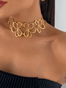 Gold Butterfly Necklace And Earring - Vàng - Xem 1