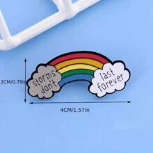 1 Stück Cartoon Mini Niedlicher Wolke Bunter Regenbogen Emaille Brosche, Metall Cartoon Accessoires für Rucksack Hut Kleidung - Verschiedenfarbig - Übersicht 2