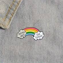 1 Stück Cartoon Mini Niedlicher Wolke Bunter Regenbogen Emaille Brosche, Metall Cartoon Accessoires für Rucksack Hut Kleidung - Verschiedenfarbig - Übersicht 4