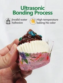 50 chiếc/bộ chủ đề Giáng sinh tình yêu đang lớn lên giấy lót bánh nướng xốp chống dầu mỡ, dùng cho các buổi họp mặt gia đình và tiệc tùng - Nhiều màu - Xem 4