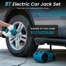 Seesii Electric Car Jack, 5 Ton Car Jack Kit, 12V Hydraulic Jack With Electric Impact Wrench And Tire Inflator Pump, Portable Car Jack Kit For SUV MPV Truck Change Tires Garage Repair - màu xanh lá - Xem 7
