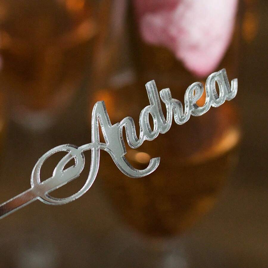 Personalized Laser Cut Drink Stirrers, With Wedding Venue Name, Guest