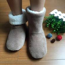 Fluffy Slippers Christmas Winter Floor Shoes Indoor Home Fur Plush Anti Skid Non Slip Soft Warm Female Boots 2024 New - 象牙 - 查看 8