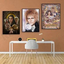Portrait DB a fai da te Pittura diamantata 5D, Kit per punto croce con poster di Labyrinth Fantasy Movie, Mosaico di immagini per decorazione della parete di casa, regalo artistico fatto a mano a un'opera d'arte ad ago