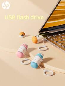 Unidad de memoria USB HP de 128GB/64GB/32GB/256GB - Alta velocidad y capacidad real para dispositivos OTG con estuche protector creativo, ¡perfecto para el auto y la PC! - cielo azul - Ver 3