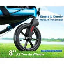 3 Wheel 8" Wheels Rollator Walker Aluminum , Foldable Lightweight With Seat Backrest Pouch