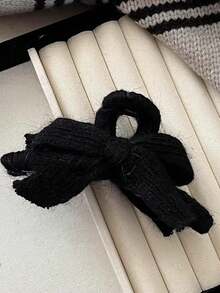 1 件女士蝴蝶结针织空心发爪发夹纯色用于发型适合日常聚会 - 彩色 - 查看 4