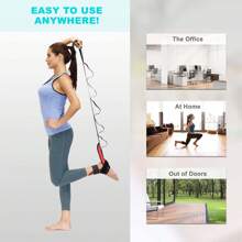 足部和小腿拉伸带，适用于足底筋膜炎、足跟骨刺、足弓塌陷、跟腱炎和腿部肌肉。瑜伽足部和腿部阻力带、物理治疗设备、拉伸瑜伽带、腿部拉伸器 - 紅色 - 查看 4