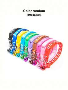 10 chiếc vòng cổ thú cưng có thể điều chỉnh có chuông và phản quang, thiết kế hình dấu chân dễ thương, an toàn cho mèo và chó - Nhiều màu - Xem 14