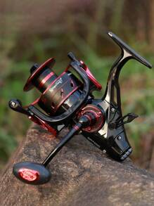 SOUGAYILANG Carp Spinning Fishing Reel 5.5:1/4.7:1 Gear Ratio 13+1 Stainless Steel BB Bait Feeder - Red - View 10