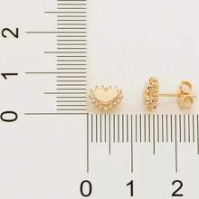 EARRINGS PLATED IN 3X 24K, 18K AND 22K GOLD FOR WOMEN, STUDDED WITH SMALL HEART ZIRCONIAS, ROMMANEL 526651 - 金色 - 查看 3