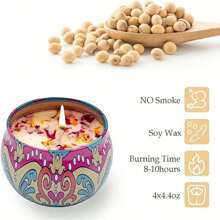 Bộ nến thơm 4 món (4 loại hương thơm: hoa nhài, gỗ đàn hương, hoa loa kèn, hoa hồng), lọ đựng nến được tặng ngẫu nhiên. Dùng để giảm căng thẳng, thư giãn, tắm, tập yoga và làm quà tặng ngày lễ - Nhiều màu - Xem 6