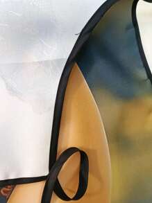 1件印花系带围裙，创意围裙，性感女士围裙，个性化围裙，防水无袖圆领围兜围裙，女士性感围裙，趣味厨房围裙，适合乔迁派对、圣诞节礼物交换 - 多色 - 查看 9