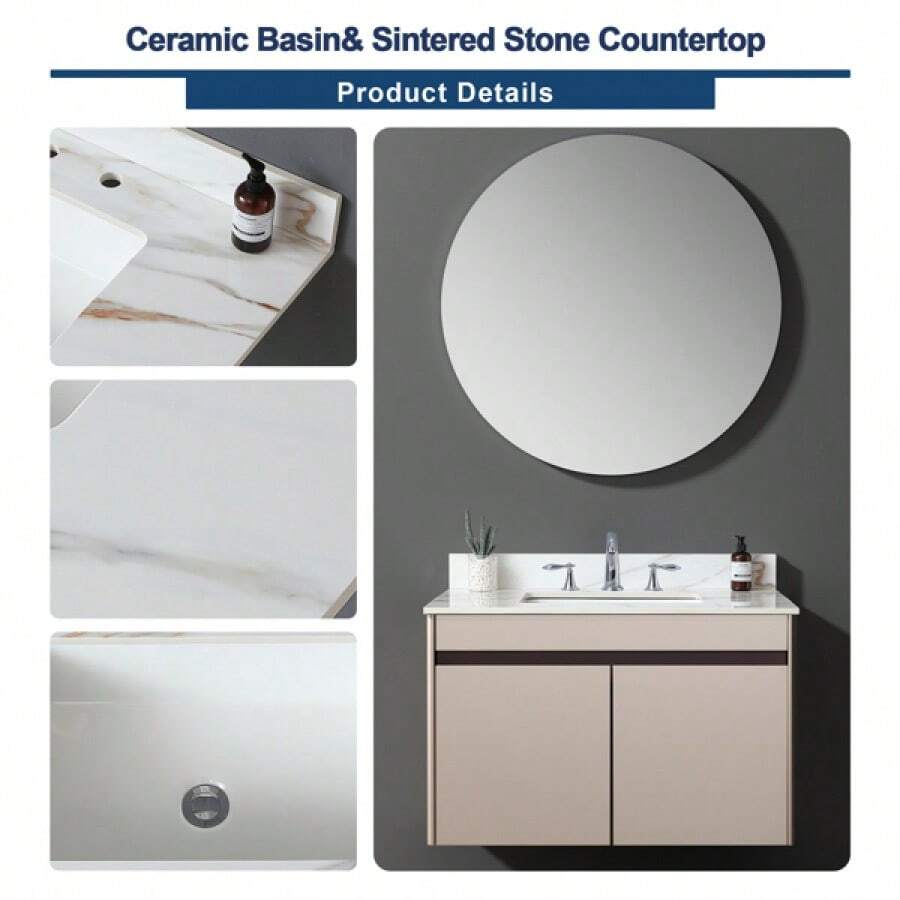 37 Inch Marble Vanity Top, Bathroom Vanity Top With Undermount