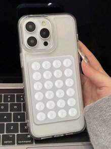 返校支架 3D 吸盘气囊手机壳 适用于 15 16 16plus 16Promax 15 15plus 15Pro 14Promax 14Pro 14plus 14 13Promax 13Pro 13 12 11 XR 防水防震防摔防刮 - 無色 - 查看 3