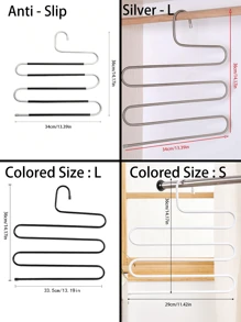 1pc Multi-Tier Trouser Rack, 5-Layers Multi-Functional Clothes Pants Organizer Rack For Wardrobe Organizer, Home Bathroom Towel Storage Hanger, Sorting And Drying Unit, Closet Organizers And Storage, Bedroom Accessories,Spring,Minimalist,Summer Tops - View 6