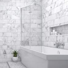 Jiubiaz Faltbare Duschtrennwand für die Badewanne, aus 6mm NANO Leicht zu reinigendem Glas, 2-teilig, faltbar, 100*140CM, Silber, Badezimmer Dekoration, Sommer, Schulbeginn