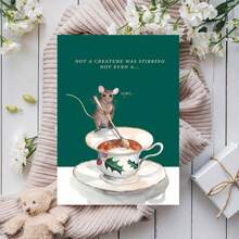 1 张老鼠搅拌咖啡创意祝福卡，适合任何收件人，朋友的庆祝和祝福，独特而温馨的礼物创意卡，这是赠送心形卡和家庭祝福卡的完美选择 - 彩色 - 查看 4