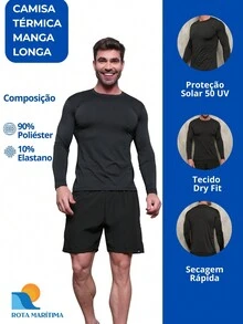 UV Shirt Long Sleeve Sun Protection 50 Unisex Fitness Gym Crossfit Training - 黑色 - 查看 4