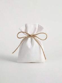 5 件装 Linlap 礼品袋（配黄麻绳）、珠宝袋、多色香囊袋、婚礼派对礼品包装、DIY 手工艺品、圣诞节、包装礼品（3.5*4.7 英寸，白色） - 彩色 - 查看 7