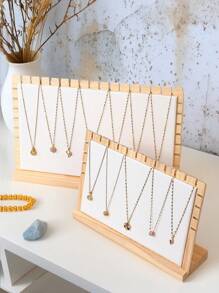 1pc Removable Multi-Color Minimalist Wooden Necklace Pendant Display Rack, Jewelry Display Board, Gift For Women, Jewelry Shop Display Prop Back To School