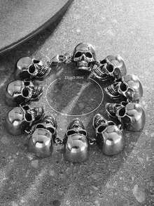 Vòng tay đầu lâu cổ điển mới, trang sức thời trang sáng tạo theo phong cách Punk châu Âu và Mỹ độc đáo dành cho nam giới - Nhiều màu - Xem 8